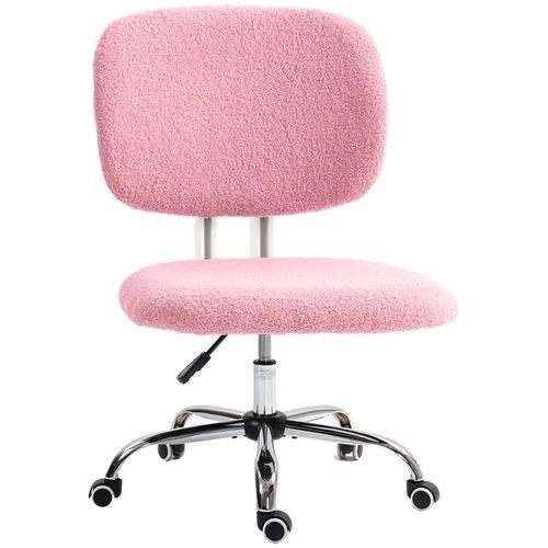 Vinsetto Fluffy Home Office Chair with Adjustable Height, Armless, Pink by Vinsetto