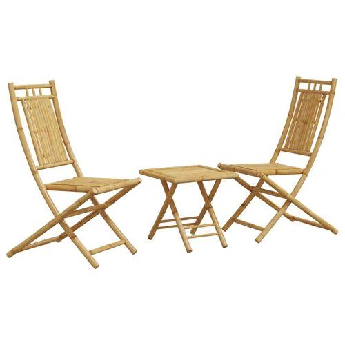 vidaXL vidaXL 3 Piece Bistro Set Bamboo - Bistro Sets
