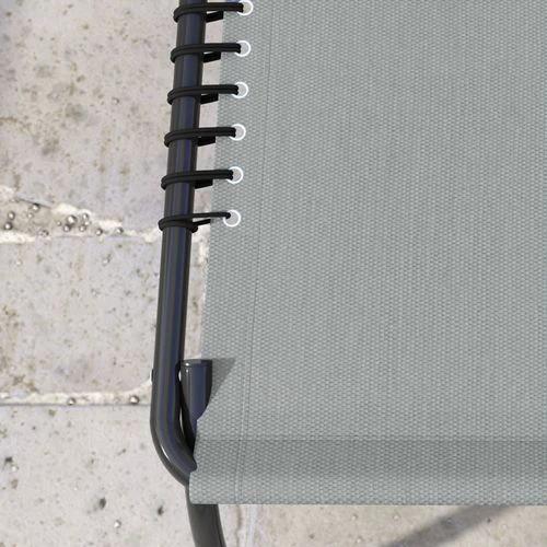 Outsunny Outsunny Folding Beach Chair Chaise Lounge 4 Adjustable Positions, Light Grey - Sun Lounger