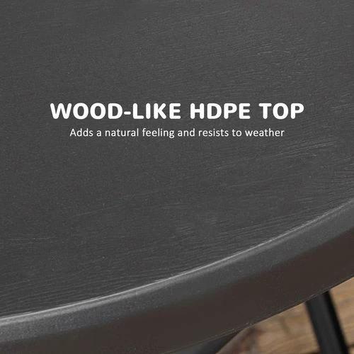 Outsunny Foldable Garden Table for 4, Round Outdoor Dining Table with Steel Frame - Garden Table