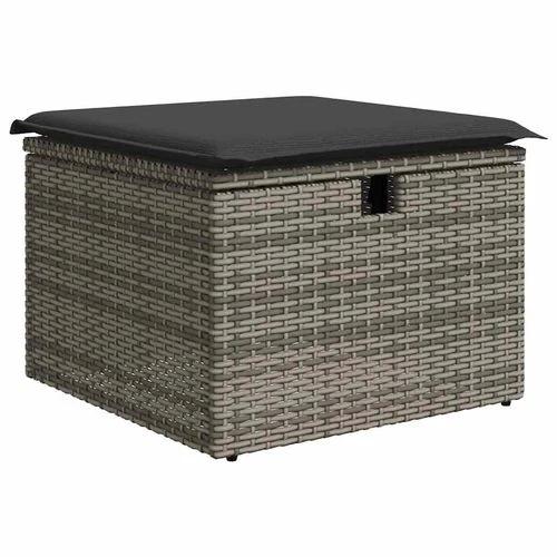 vidaXL vidaXL 2 Piece Garden Sofa Set with Cushions Grey Poly Rattan Acacia - Garden Sofa Sets