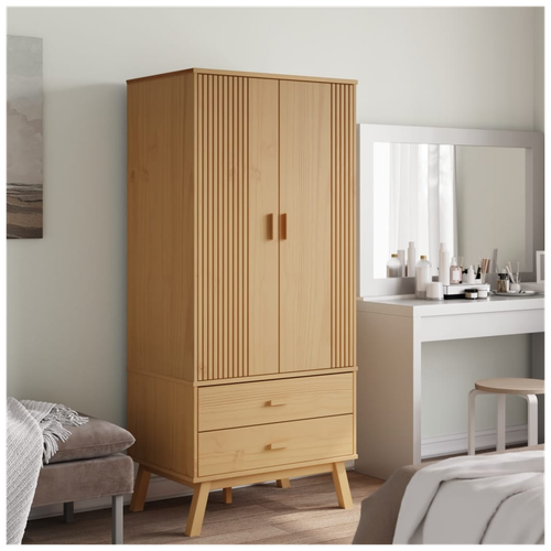 vidaXL Wardrobe OLDEN Brown 76.5x53x172 cm Solid Wood Pine by vidaXL