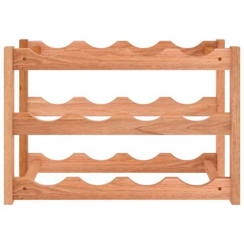 vidaXL vidaXL Wooden Wine Rack for 12 Bottles Solid Walnut with Elegant Design for Home Bar Enthusiasts - Wine Rack