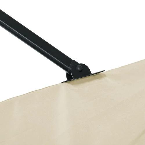 Square Cantilever Roma Parasol 360 Rotation w/ Hand Crank, Cream White by Outsunny