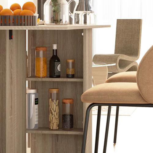 Mobile Drop Leaf Table Kitchen Table Extendable Dining Table w/ Shelves, Wheels by HOMCOM