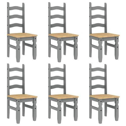 vidaXL vidaXL 7 Piece Dining Set Panama Grey Solid Wood Pine - Dining Set