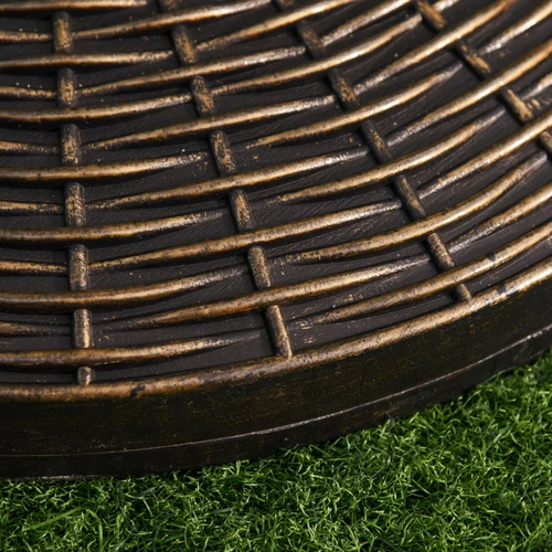 Outsunny Patio Weighted Umbrella Base 25kg Bronze Rattan Finish for Outdoor Parasol Stability by Outsunny