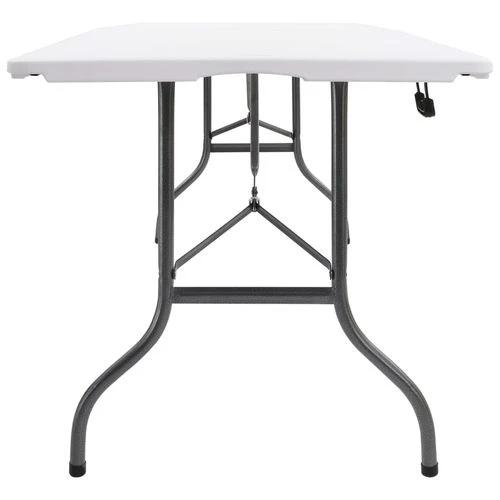 vidaXL Folding Garden Table White 180x72x72 cm HDPE - Garden Table