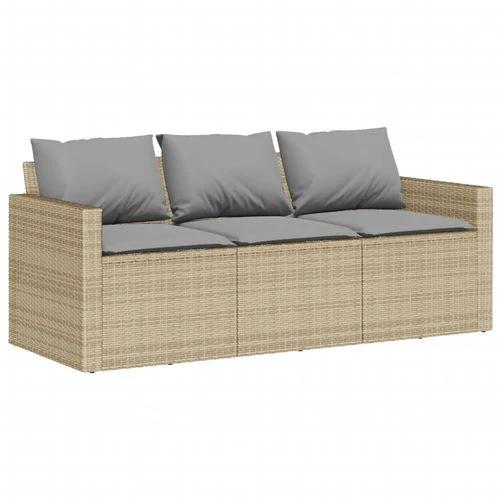 vidaXL 2 Piece Garden Dining Set with Cushions Beige Poly Rattan by vidaXL