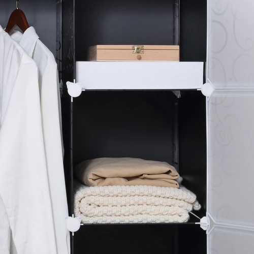 Sturdy DIY Portable Wardrobe Closet 111L x 47W x 183H cm Customizable Modular Storage for Home Organization by HOMCOM