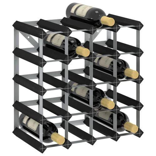 vidaXL Black Solid Pine Wood Wine Rack for 20 Bottles with Rustic Charm for Home Decor Enthusiasts - Wine Rack