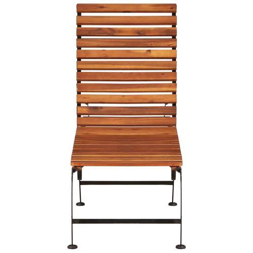 vidaXL Sun Lounger with Steel Legs Solid Acacia Wood - Sun Lounger