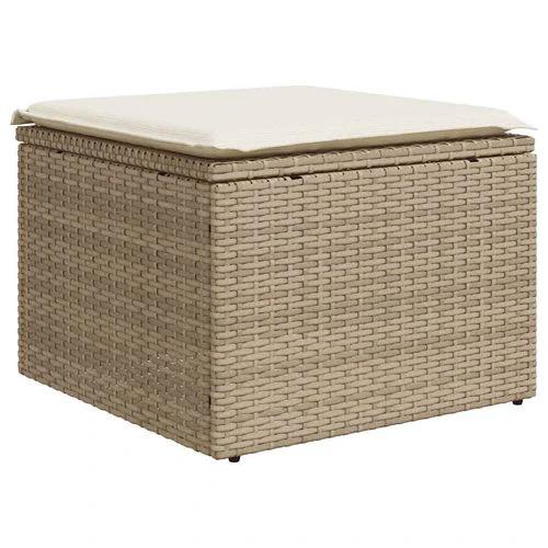 vidaXL 2 Piece Garden Sofa Set with Cushions Beige Poly Rattan Acacia by vidaXL