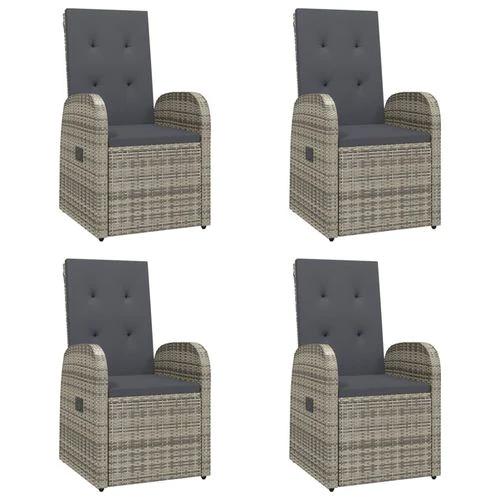 vidaXL 5 Piece Garden Dining Set Grey Poly Rattan&Solid Wood Acacia - Garden Set