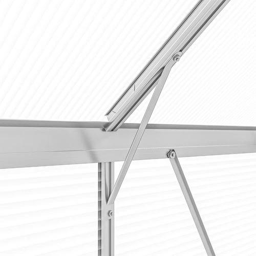 Outsunny Outsunny 6 x 6ft Walk-In Polycarbonate Greenhouse with Foundation Window Silver - Greenhouse