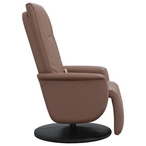 vidaXL vidaXL Massage Recliner Chair with Footrest 36 Inch Brown Faux Leather and Vibration Function for Ultimate Relaxation - Recliner