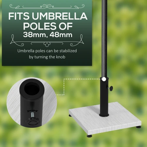 Outsunny 12kg Garden Parasol Base with Adjustable Feet and Tightening Knob for Outdoor Umbrellas by Outsunny
