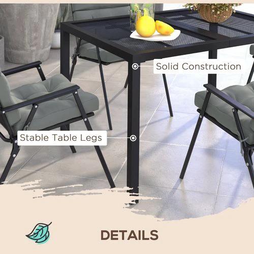 Outsunny Outsunny Garden Table with Metal Wire Top and Steel Frame, for Patio, Balcony - Garden Table
