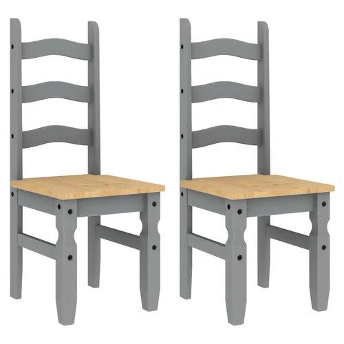 vidaXL vidaXL 3 Piece Dining Set Panama Grey Solid Wood Pine - Dining Set