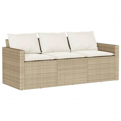 vidaXL vidaXL 2 Piece Garden Dining Set with Cushions Beige Poly Rattan - Garden Set