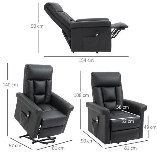 HOMCOM Power Lift Chair Electric Recliner with Side Pocket for Elderly and Physically Limited Users by Homcom