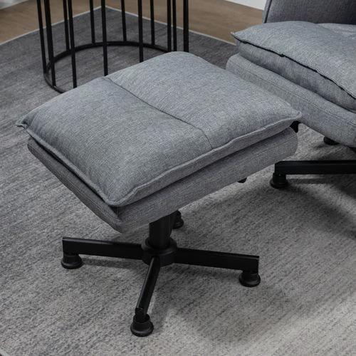 HOMCOM Swivel Recliner Chair w/Footstool Massage Points Remote Control Grey by HOMCOM