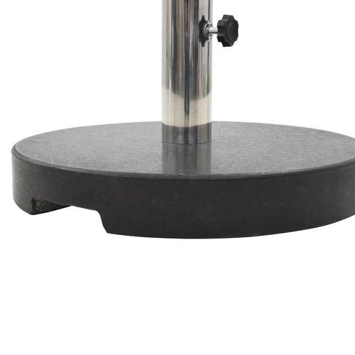 Granite Parasol Base 20 kg Round Black with Sturdy Design for Outdoor Umbrella Stability by vidaXL