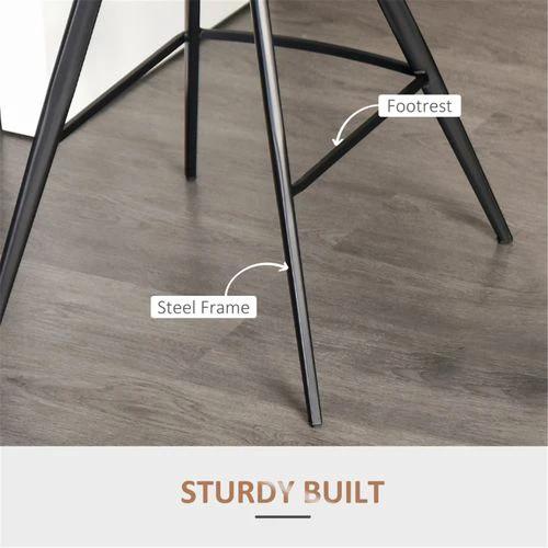 N/A Vintage-Inspired Bar Stools Set of Two 71cm Seat Height Retro Microfibre Upholstery for Kitchen and Dining Use -