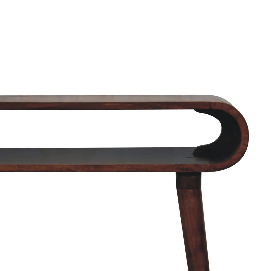 Artisan Furniture Artisan Furniture Solid Wood Amaya Nordic Style Console Table, 1 Shelf, Dark Brown - Console Table