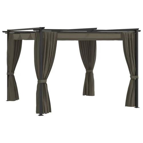 Durable Gazebo with Curtains 3x3 m Taupe Steel Frame for Outdoor Gatherings and Events by vidaXL