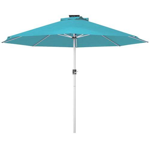 Outsunny Outsunny Solar Patio Garden Parasol with Lights for Outdoor, Blue - Parasol