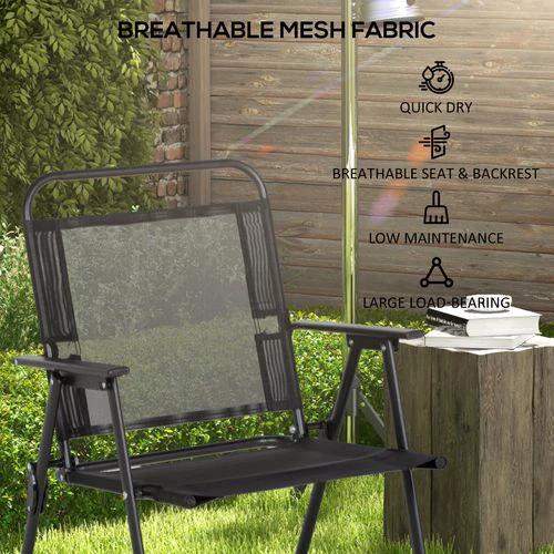 Outsunny Outsunny Outdoor Dining Set W/ Umbrella Hole Table, Patio Furniture Sets, Black - Garden Set