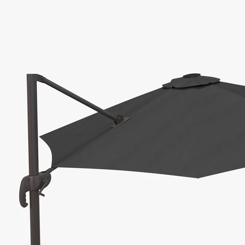 Outsunny 3 Meter LED Cantilever Parasol with Solar Lights and Adjustable Canopy for Outdoor Gardens and Patios by Outsunny