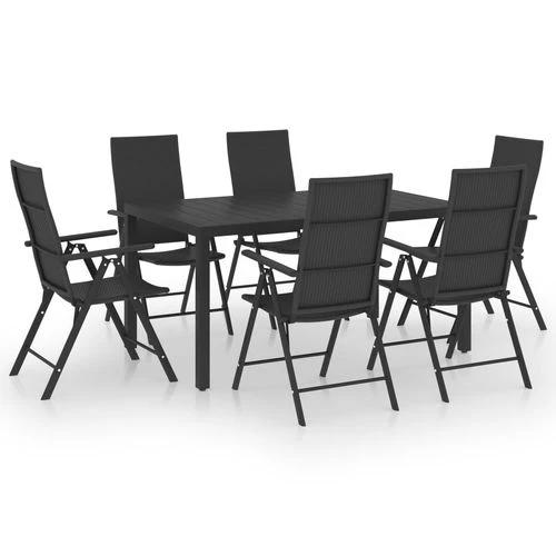 vidaXL vidaXL 7 Piece Garden Dining Set with Weather-Resistant PE Rattan and Easy-Clean WPC Tabletop for Outdoor Entertaining - Garden Set