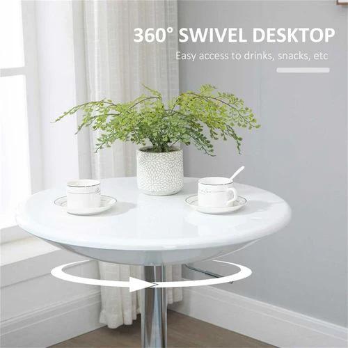 N/A Pneumatic Lift Coffee Bar Table 61 cm Diameter Adjustable Height 76 cm to 97 cm with Swivel Top for Home Bars and Entertaining - Coffee Table