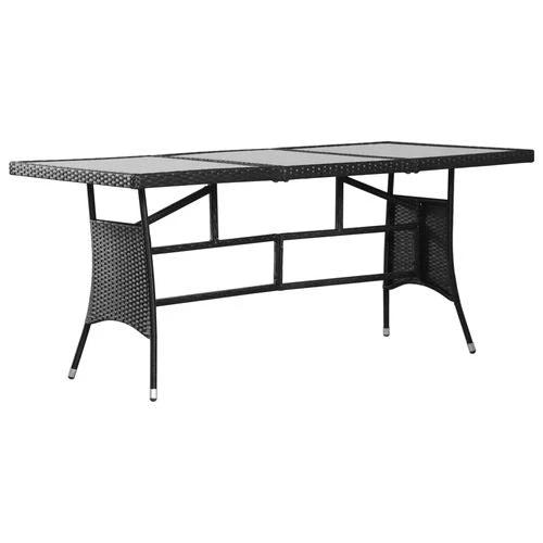 vidaXL Garden Table Black 170x80x74 cm Poly Rattan by vidaXL