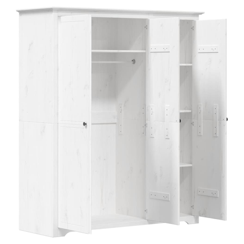 vidaXL Wardrobe BODO White 151.5x52x176.5 cm Solid Wood Pine by vidaXL