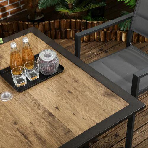 Outsunny Outsunny Garden Table with Parasol Hole w/ PC Board Tabletop for 4 Persons - Garden Table