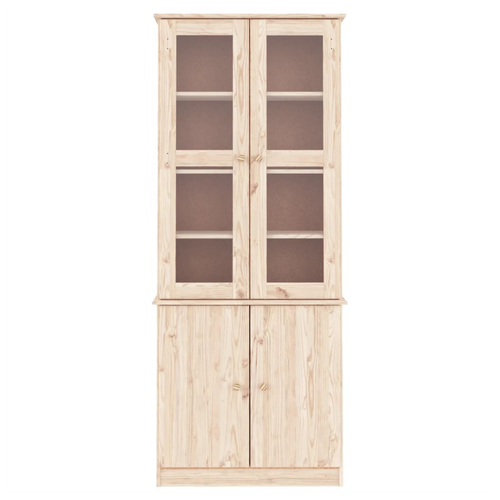 vidaXL vidaXL Glass Display Cabinet ALTA 77x35x186.5 cm Solid Wood Pine - Display Cabinet