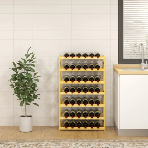 HOMCOM Free Standing Wooden Wine Rack for 42 Bottles with Anti-Tipping Straps for Wine Enthusiasts by HOMCOM