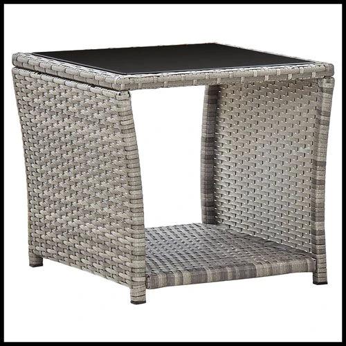 vidaXL 2 Piece Garden Dining Set with Cushions Grey Poly Rattan by vidaXL