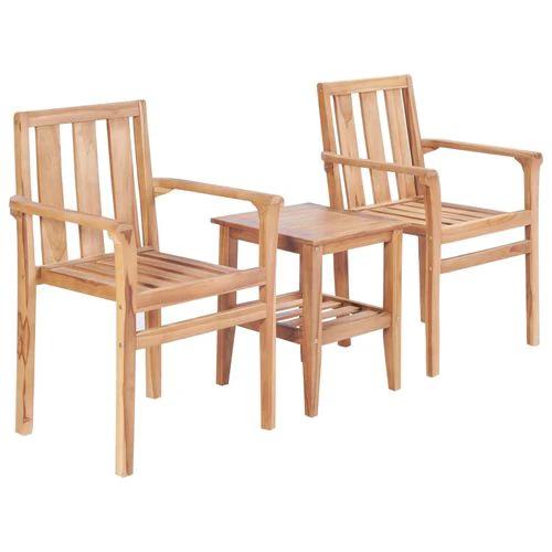 vidaXL vidaXL 3 Piece Bistro Set Solid Teak - Bistro Sets