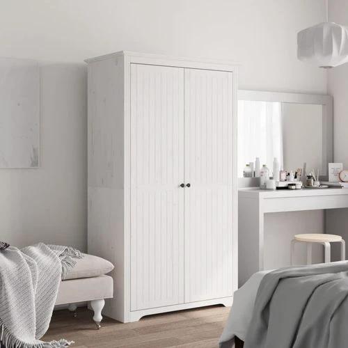 vidaXL Solid Pine Wood Wardrobe 101x52x176.5 cm French Style Spacious Storage for Bedroom by vidaXL