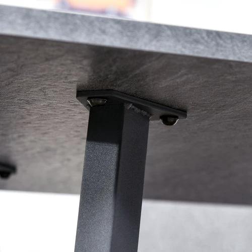 Unbranded Modern Rectangular Dining Table with Metal Legs Indoor, Dark Grey - Dining Table