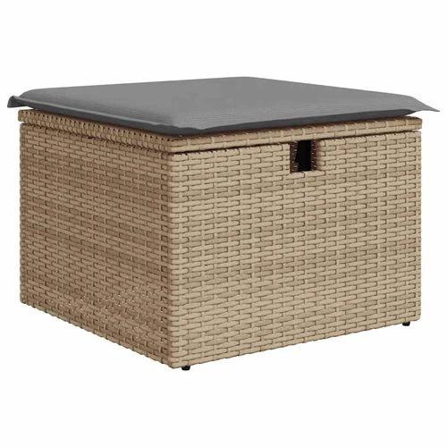 vidaXL 2 Piece Garden Sofa Set with Cushions Beige Poly Rattan Acacia by vidaXL