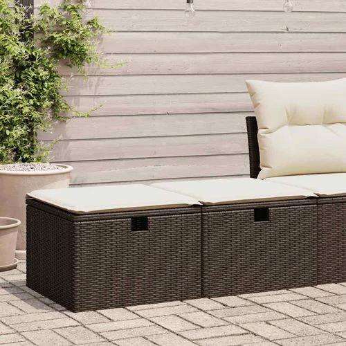 vidaXL 2 Piece Garden Sofa Set with Cushions Brown Poly Rattan Acacia by vidaXL