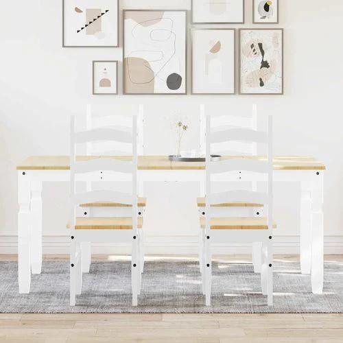 vidaXL 5 Piece 180cm Dining Set Panama White Solid Wood by vidaXL