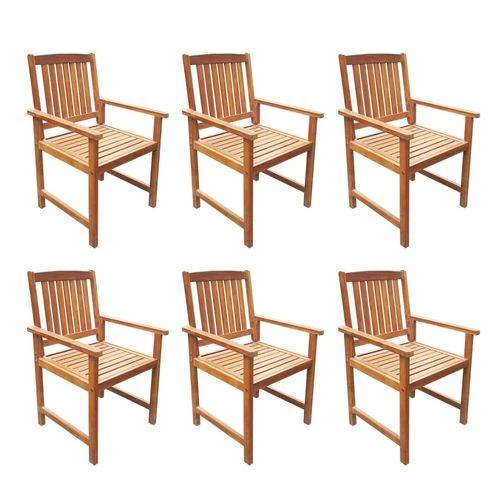 vidaXL Solid Acacia Wood 7 Piece Outdoor Dining Set with Parasol Hole for Garden Enthusiasts - Garden Set
