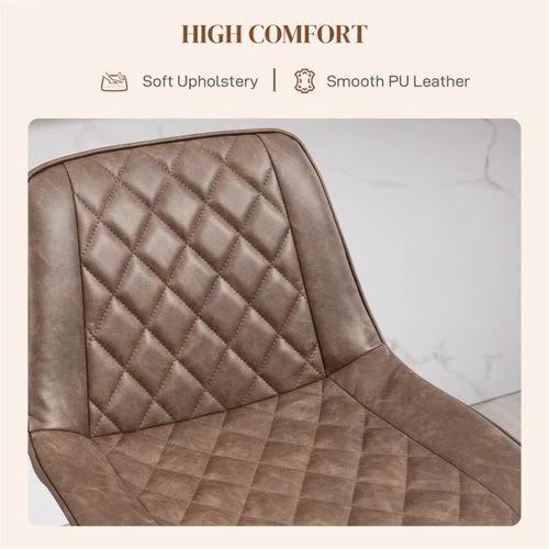 Adjustable Faux Leather Bar Stools with 360 Degree Swivel and Footrest for Stylish Home Dining by N/A