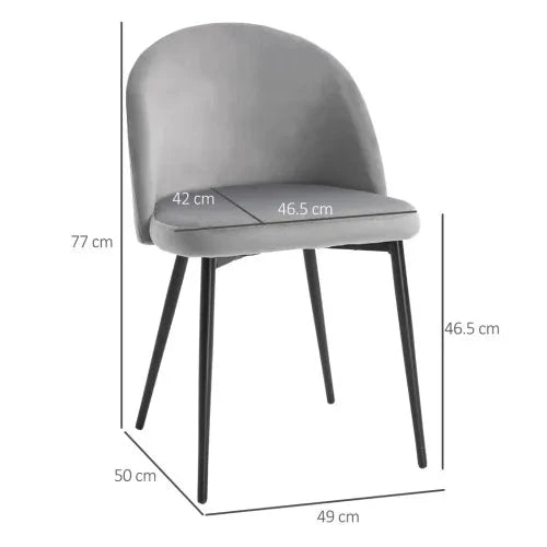 Unbranded 2 Pieces Modern Upholstered Fabric Bucket Seat Dining Chairs Living Room Grey - Fabric Dining Chairs